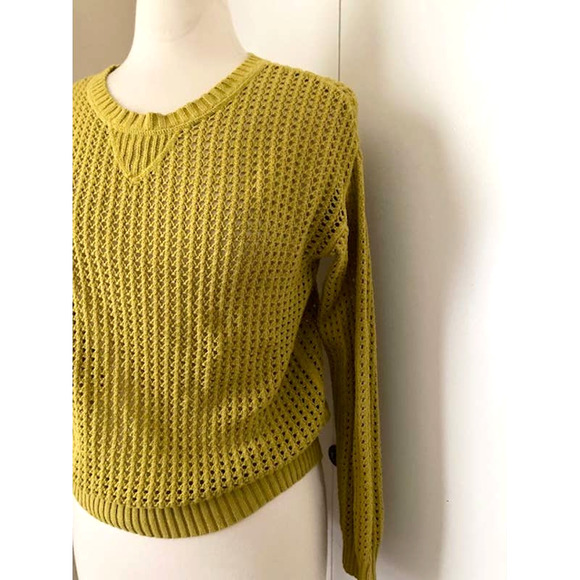 Jeanne Pierre - Green Open Weave Sweater - Size M - Picture 4 of 6